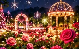 いばらきフラワーパーク Moonlight Rose Garden イルミネーション（イメージイラスト）
