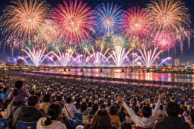 土浦全国花火競技大会（イメージイラスト）